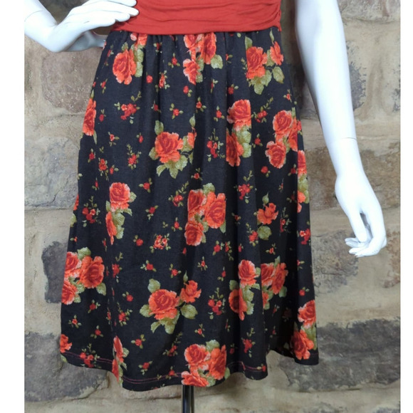 Gilli Sleeveless‎ Floral Skirt Dress Black Orange Woman's Size Medium Summer - Picture 4 of 11